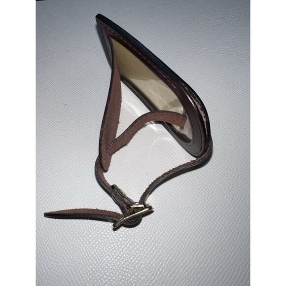 Louis Vuitton Name Tag Maroon Leather Bordeaux Burgundy Goldtone - Picture 13 of 16